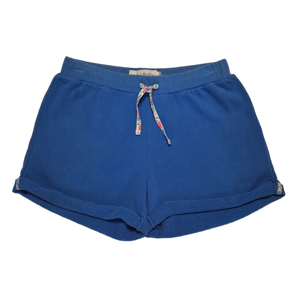 Mini Boden rolled hem floral patch pocket sweat shorts